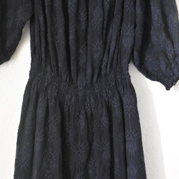 Rebecca Taylor Selina Silk Embroidered Off-the-Shoulder Dress - Picture 8 of 15